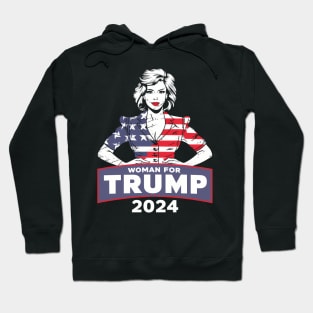 Usa Woman For Trump 2024 Election Hoodie